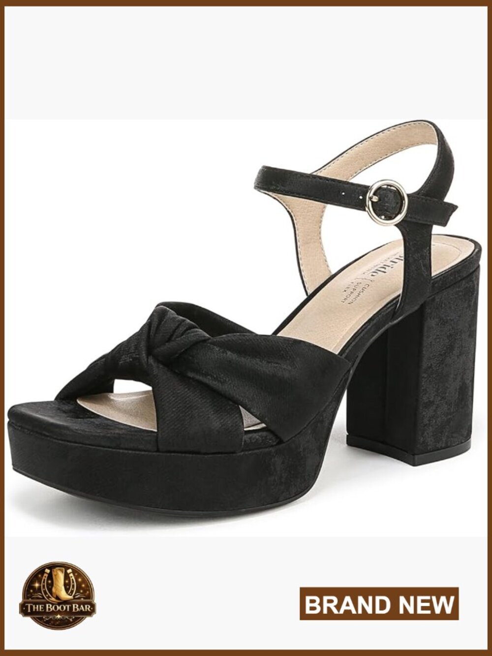 LifeStride August Block Heel Sandal Dressy Woven Knot